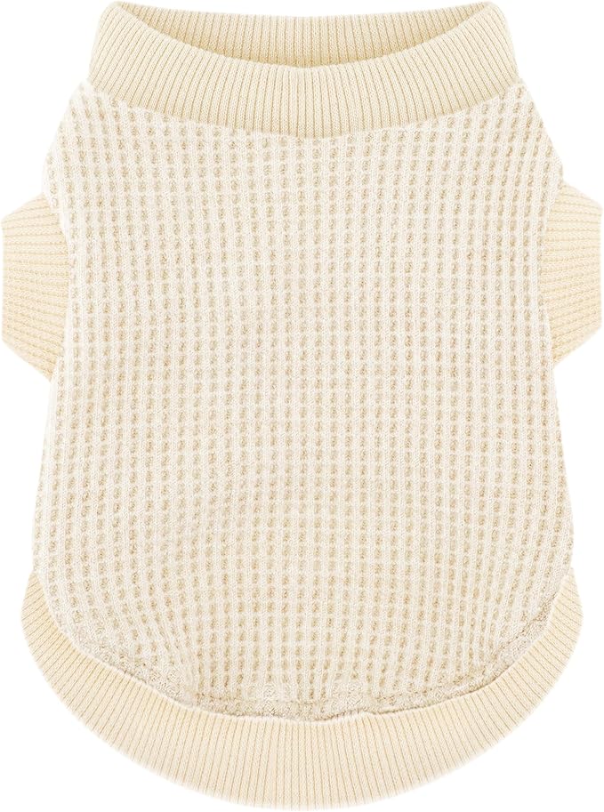 Premium Pet Clothes: Beige Tank Top Dog Shirts - Stretchable Apparel with Easy-On Design for Playful Puppies (XX-Large)