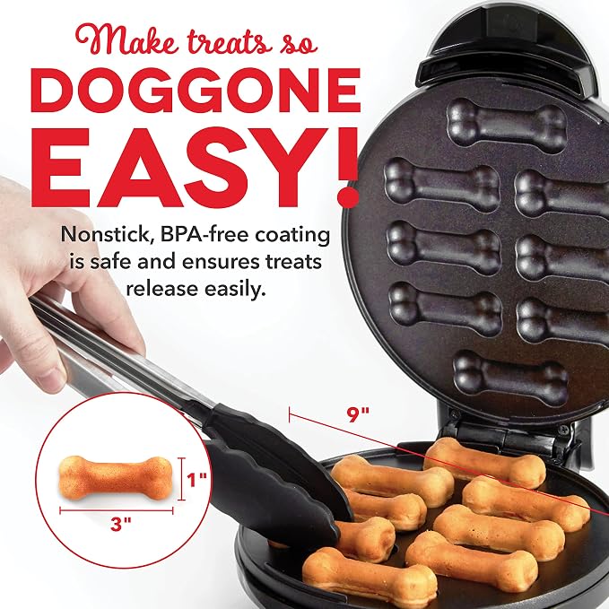 Dash Express Dog Treat Maker - DIY Bone-Shaped Treats - Personalized Dog Gifts - Easy to Clean - 8 Bones, White