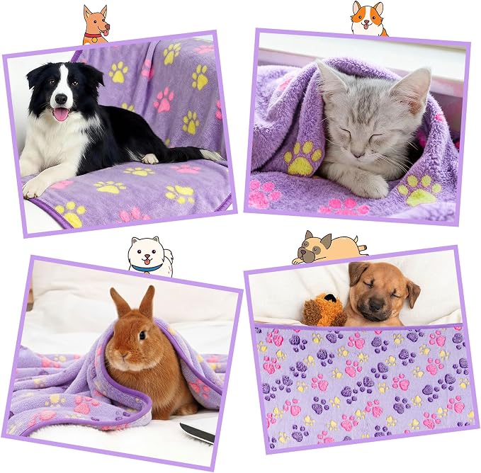 Dog Blankets for Medium Dogs, Cat, Premium Soft Dog Blankets for Small Dog | Washable, Puppy Blanket Dogs Essentials for Puppies (1, Purple, 41" x 30")