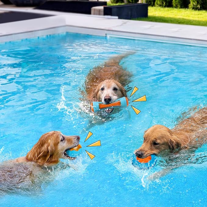 3 Pcs Interactive Dog Pool Toys, Water Floating Toys for Medium Large Dogs