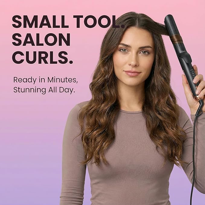 Cortex Beauty 360° Airflow Styler Curling Iron | 2-in-1 Hair Straightener and Curler with Cool Air Flow Vents | Professional Flat Iron with Ionic Wand to Lock in Curls for Long & Short Hair, Black