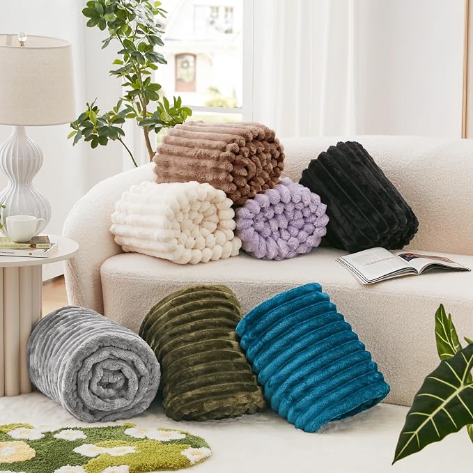 EXQ Home Gentle Soft Fleece Throw Blanket – Cozy Lightweight Blanket for Couch Bed – All-Season Warm Fuzzy Flannel Blanket for Women Mom Her – Gifts for Birthday(50"x60",Mocha Mousse)