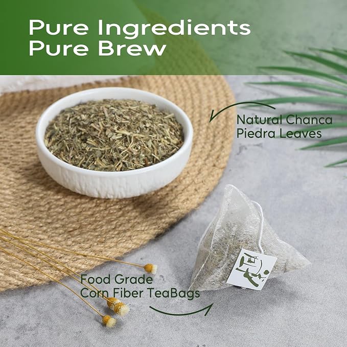 FullChea - Chanca Piedra Tea Bags, 60 Count, Dried Chanca Piedra Leaves | 100% premium chanca piedra stone breaker herbal tea, non-GMO, caffeine-free for daily internal wellness