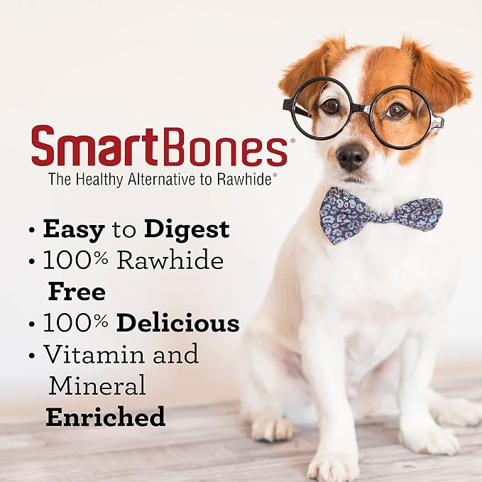 SmartBones Real Sirloin Mini Chews, 30 Count (Pack of 1) | Easy To Digest Chew, No Artificial Preservatives or Flavors, Vitamin & Mineral Enriched, Maintains Healthy Teeth, Small Dogs