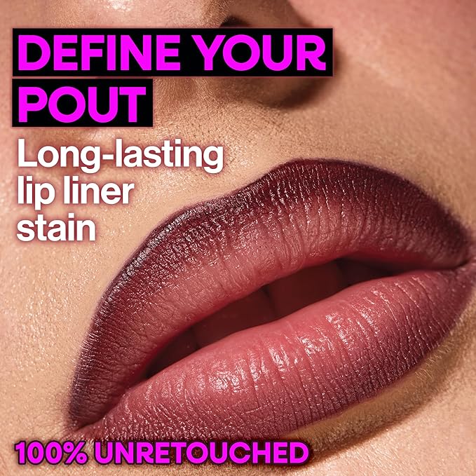 wet n wild Perfect Pout Lip Liner Stain, Long-Lasting Transfer-Proof Formula with Blade-Like Applicator for Precision & Full Lip Coverage, Vegan & Cruelty-Free - I'm Blushing