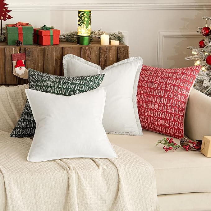 MIULEE Euro Shams Decorative Linen Pillow Covers 24x24 Inch Pure White | Pack of 2, Boho Farmhouse Modern Soft Accent Throw Pillows, Neutral Cushion Covers, Home Decor for Bed Sofa Couch Living Room
