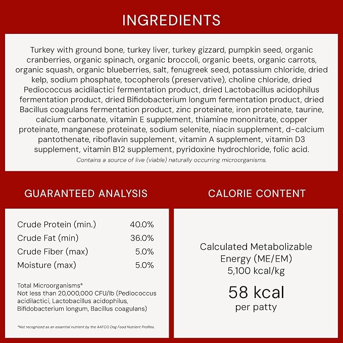 Stella & Chewy's Freeze-Dried Raw Dinner Patties - Turkey Recipe - High Protein Grain-Free Puppy & Dog Food - Perfect For Picky Eaters - 14 oz