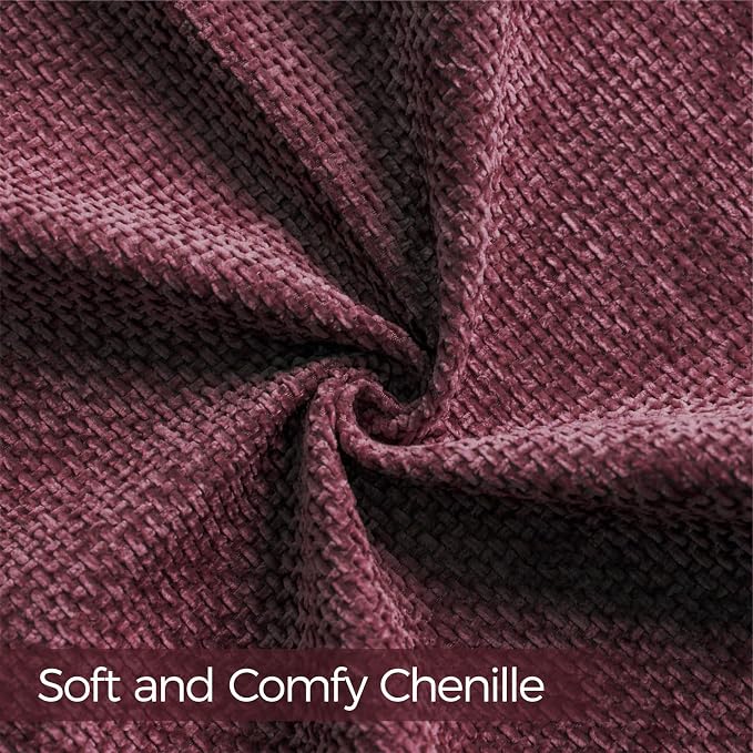 a moment Christmas Wine Red Chenille Throw Pillow Covers 16x16 Inch Pack of 2 Modern Decorative Throw Pillow Covers Farmhouse Cross Covers Home Decor for Sofa Bedroom Living Room