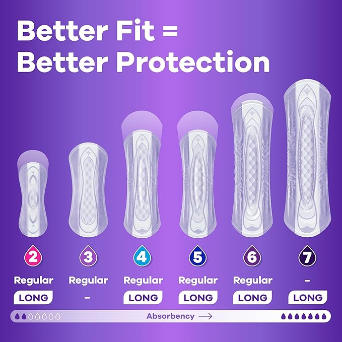Always Discreet Adult Incontinence Pads for Women, Drier, 6 Drop Regular Length, Extra Heavy Absorbency, Pads for Bladder Control Management, Bladder Leaks, & Postpartum-Pads, 66ct (Pack of 2)