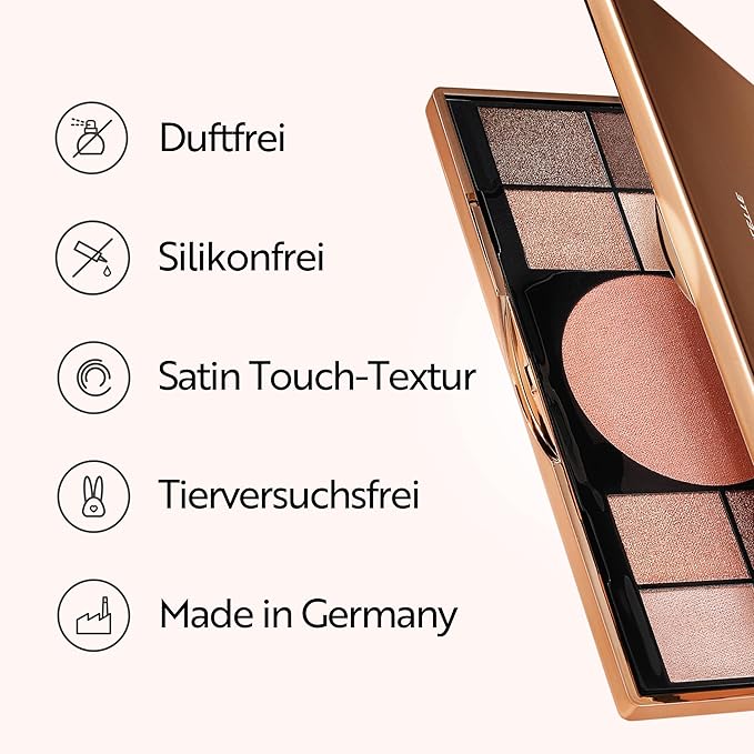 M. Asam Magic Finish Elegant Vibes Palette (8 x 0.03 oz + 1x 0.14g) - Eye Shadow Palette, 8 Harmonizing Eyeshadow Shades & Blush, High Color Payoff, Satin-touch Texture, Enriched With Vitamin E