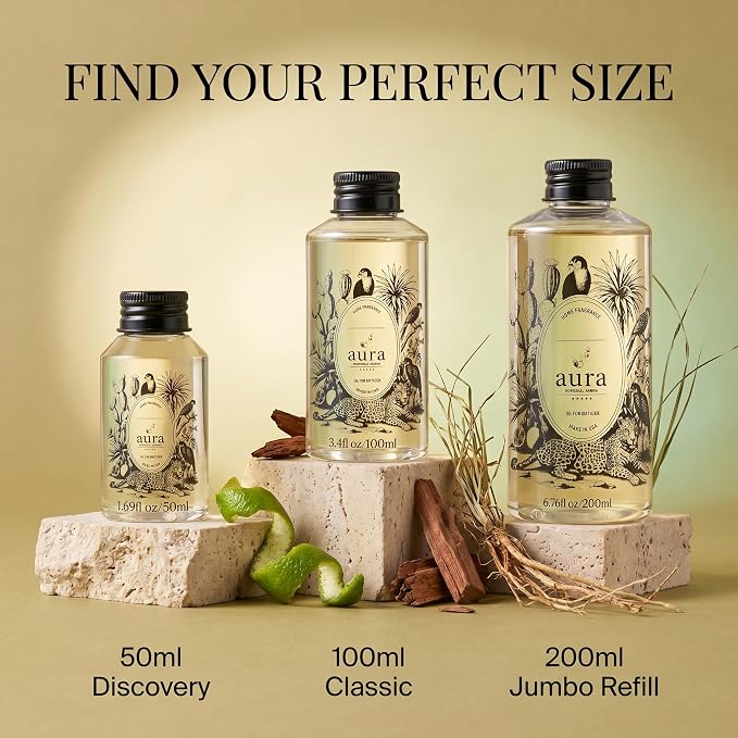 A U R A - Saint Tropez Fragrance Oil for Waterless Scent Diffuser - Inspired by Bul.geri Homme | (3.4 fl oz, 100 ml) Pure Essential Oil Blends for Aromatherapy Diffuser & Hotel Collection Oil Diffuser