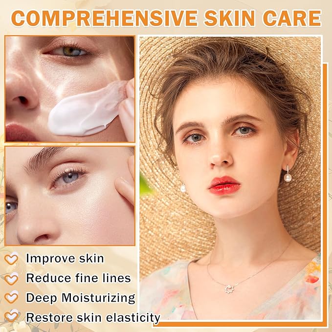 Vitamin C Skincare Set for Teenage Girls 5 In 1 Hydration Facial Skincare Gift Set with Cleanser,Toner,Face Serum,Eye Cream,Face Cream,Travel Size Skin Care Products Set for Women