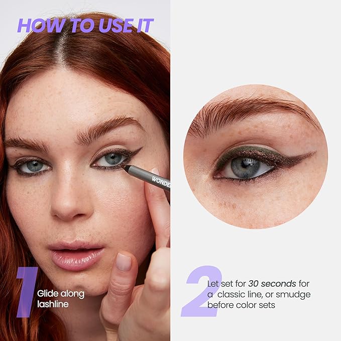 Wonderskin Eyeliner Pencil, 1440 Longwear Green Eyeliner Pencil - Waterproof, Sharpenable & Smudge Proof