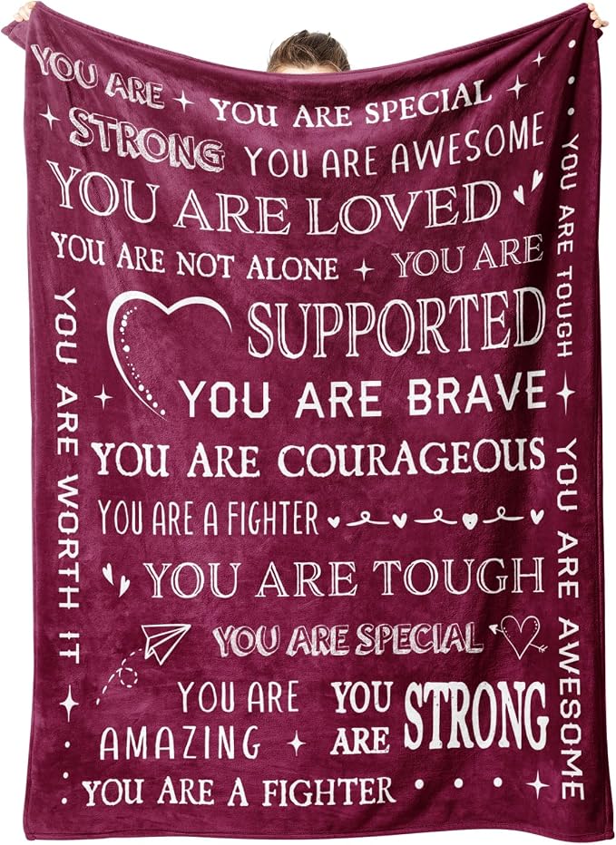 Blanket Gifts for Women Men- Inspirational Get Well Blanket | Feel Better After Surgery Gifts for Him Her, Thinking of You Birthday Gift for Mom Grandma Aunt Sister Friend, 60'' x 50''