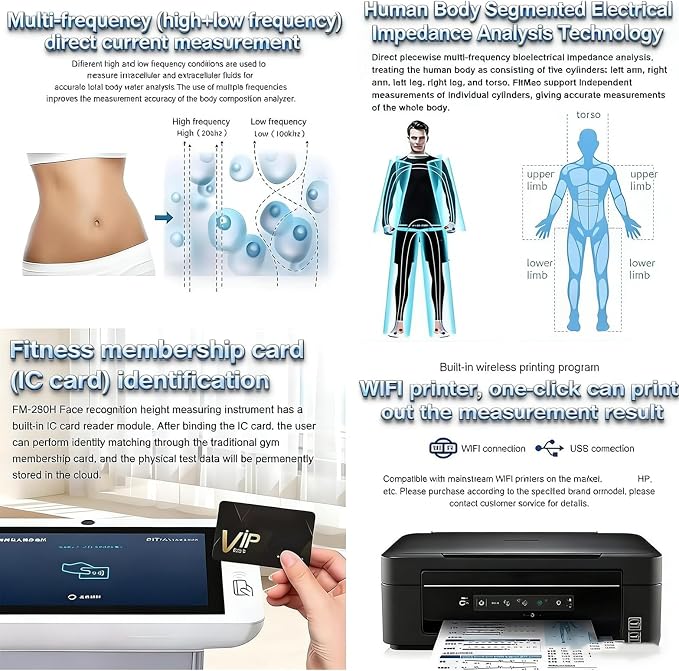 Smart Body Composition Analyzer, 10.1" HD Touch Screen, Bioimpedance Scale for Accurate Body Fat, BMI, Weight & Muscle Measurement, Health Fitness Monitor