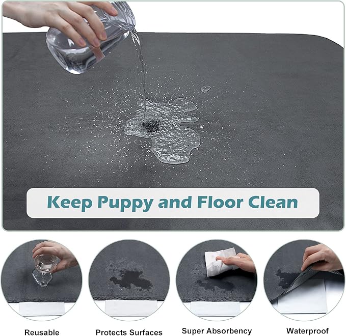 Washable Pee Pads for Dogs 72"x72" Reusable Dog Pads Extra Large Upgrade Non-Slip Dog Pee Pads Heavy Absorbency Puppy Pee Pads Quick Dry Whelping Pads/Waterproof Puppy Training Pad