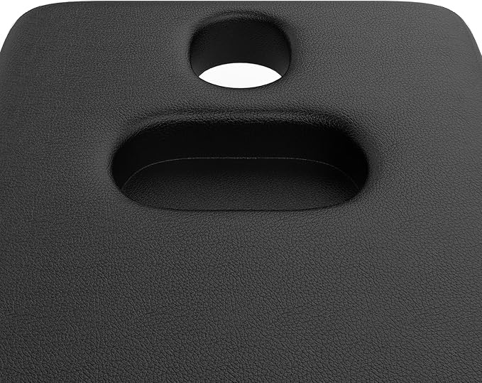 pouseayar 31.5'' Wide × 75'' Long Stationary Massage Table with Backrest and Storage Space for Treatment Table Physical Therapy Table Spa Facial Bed, 6 Square Legs Metal Frame PU Leather - Black
