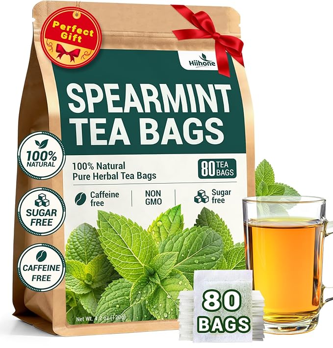 Spearmint Leaf Herbal Tea - Caffeine Free, 80 Teabags