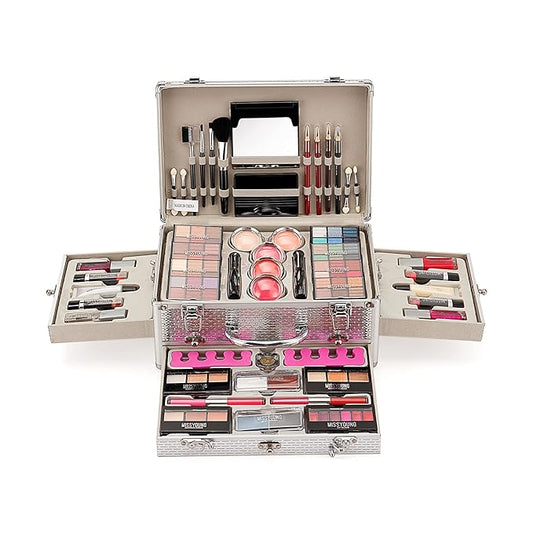 All-in-One Makeup Kit Gift Set Women Full Set Carry All Professional Make up Kit With Makeup Bag Lipgloss Lipstick Concealer Blush Foundation Face Powder Eyeshadow Palette Cosmetic Palette #2