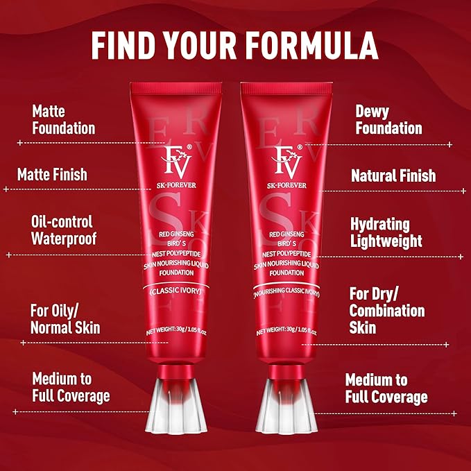 FV Dewy Liquid Foundation, Hydrating Smooth Formula & Lightweight, Longwear Medium-Full Coverage with Natural Finish, Waterproof Foundation for Dry/Combination Skin, 30g, Nourishing Beige