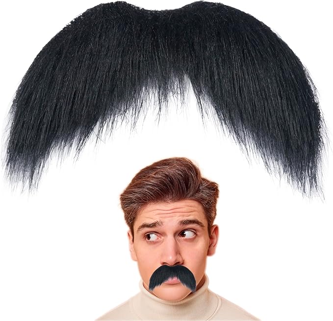 Fake Mustache for Men Classic Halloween Self Adhesive Fake Beard Novelty Stick On Fake Mustaches