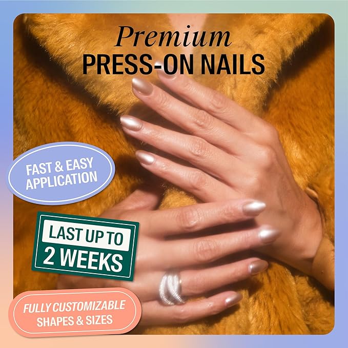 Chillhouse - Chill Tips, Press on Nails Kit - Raise a Glass (Oval) - 30 Nail Shapes & Sizes - Up to 2 Weeks of Wear - Customizable Fit - Reusable - Latina Founded & Women Owned - Beauty & Self Care