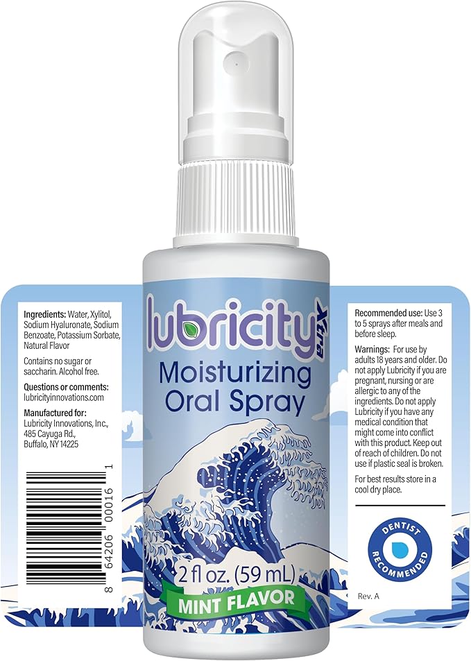 Lubricity Xtra Dry Mouth Spray - Advanced Formula - Hyaluronic Acid and Xylitol, Saliva Substitute Moisturizing Oral Spray, The Most Satisfactory Solution in Dry Mouth Products (2 Fl. Oz., Mint)