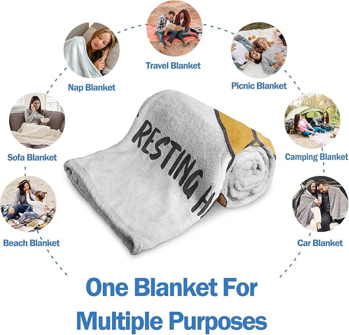 Funny Grandpa Gifts from Grandkid, Grandpa is Not Sleeping Blanket | Grandpa Birthday Gifts, Super Soft Throws Blanket for Napping, Promoted to Grandpas Gifts, 60" x 80"(Gray)