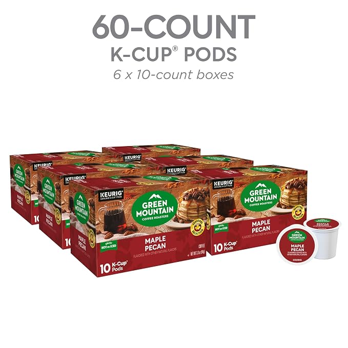 Green Mountain Coffee Roasters Maple Pecan Keurig K-Cup Pods, Light Roast Coffee, 60 Count