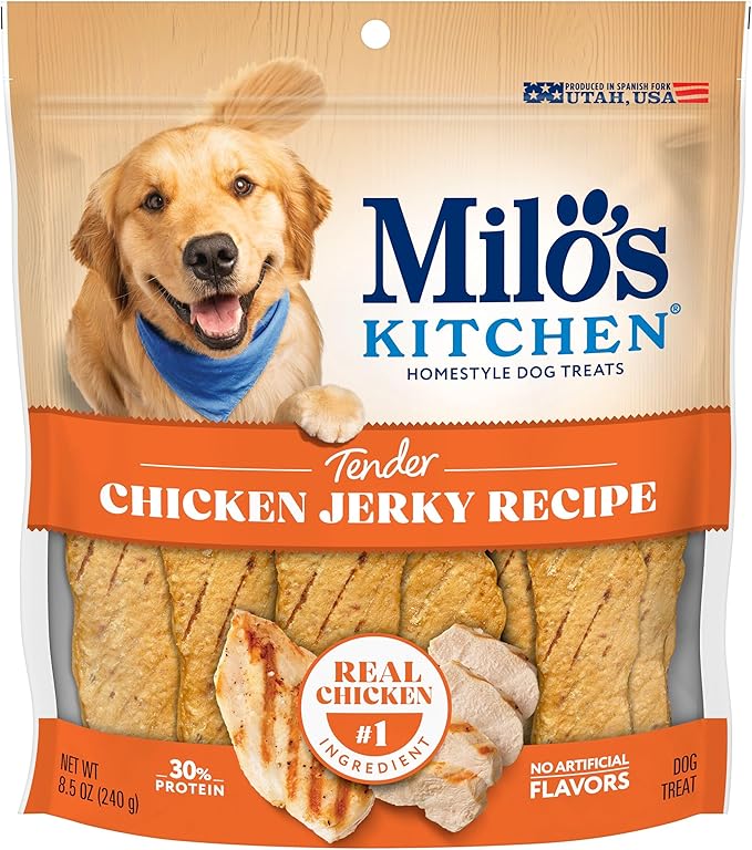 Milo’s Kitchen Chicken Jerky Recipe Dog Treats, 8.5 Oz. Bag