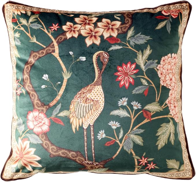 Designer Vintage Velvet Throw Pillow Cover,18"x18"-Mitchell | Pillow Cover,Concealed Zipper Design,Dragonfly Pattern,Sofas,Bedroom,Living Room,Lounge Chairs,All Season Home Decor