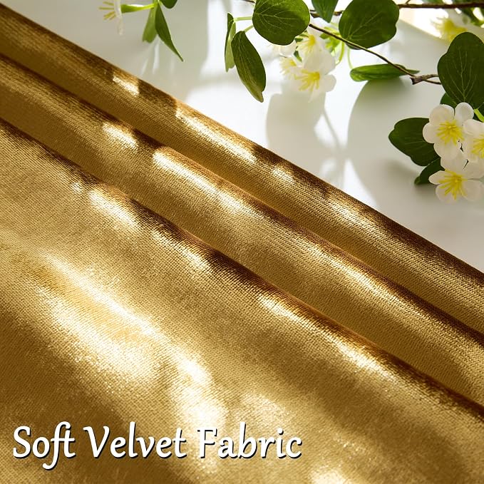 GIGIZAZA Gold Velvet Pillow Covers 26x26 Decorative Pillows Pack of 2 | Throw Pillows for Couch,Euro Sham,300gsm Soft Textured Fabric,Modern Square Pillowcases,Luxury Cushion Covers