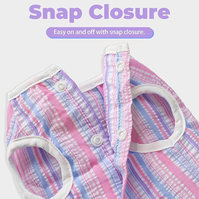 Dog Dress, Cute Pet Princess Dresses with Bright Color Design, Sweet Bowknot, Dog Clothes for Small Dogs Girl, Breathable & Lightweight, for Spring Summer, 2 Pack (Pink Purple, Medium)