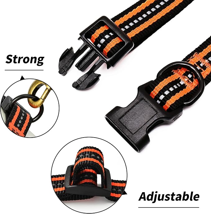 Mile High Life Reflective Dog Collar, Adjustable Lightweight Quick Release