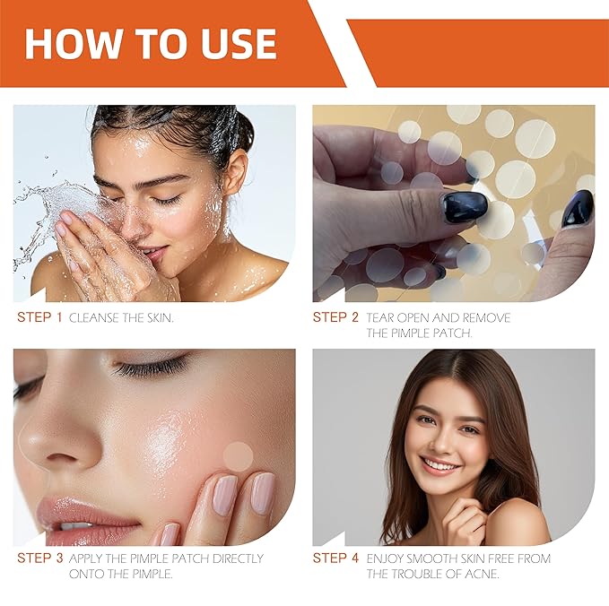 (3¢ Each) Pimple Patches 324 Pack - Hydrocolloid Acne Patches with Salicylic Acid & Tea Tree Oil - 4 Sizes S/M/L/XL - Face Acne Treatment - Easy Peel Perforated Sheets