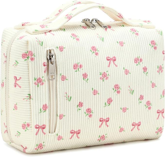 Bluboon Makeup Bag Zipper Pouch Travel Portable Cosmetic Bag Organizer for Women and Girls
