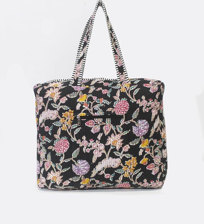 INDIAN CRAFT CASTLE Tote Bag with Yoga Mat Carrier Pocket Carryall Shoulder Bag for Office, Workout, Pilates, Travel, Beach and Gym