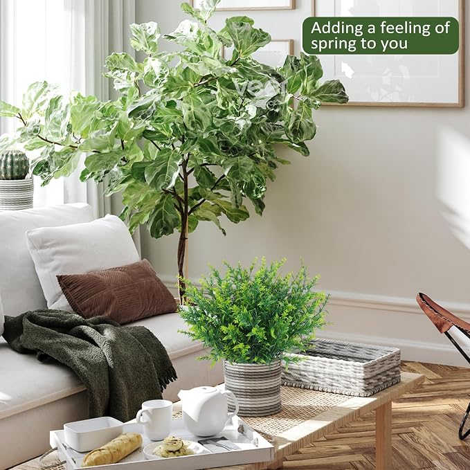 RECUTMS Artificial Outdoor Plants Artificial Flowers for Outside Fake Green | 12Pcs Faux Flowers for Outdoor Planters Indoor Faux Spring Florals Fake Plants Flower Fillers for Bouquets Spring Vase Filler