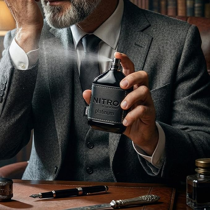 Dumont Nitro Platinum 3.4 Fl Oz Eau De Parfum for Men – Fruity Amber Fragrance – Luxurious Long Lasting Scent