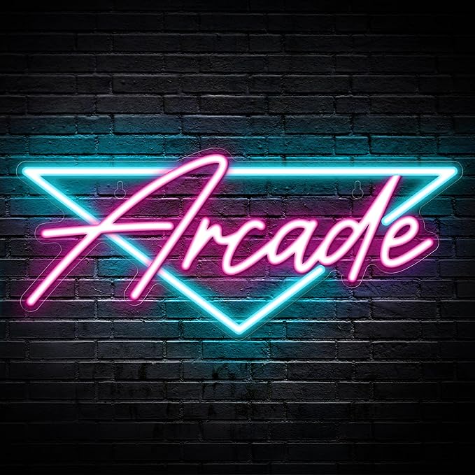 Kavaas Arcade Neon Sign, LED Arcade Signs for Arcade Room Decor | Retro Neon Sign for Boys Bedroom, Gaming Wall decor - Best Arcade Gifts for Teenage Boys, Christmas