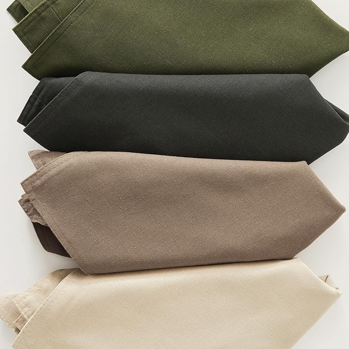 MIULEE Pack of 2 Decorative Linen Pillow Covers 22x22 Inch Olive Green | Boho Farmhouse Modern, Soft Accent Throw Pillows, Neutral Cushion Covers, Home Decor for Bed Sofa Couch Living Room