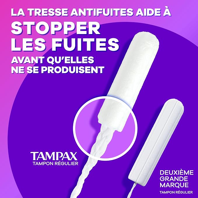 Tampax Radiant Tampons for Women Multipack,with LeakGuard Braid,Regular/Super Absorbency,Unscented,84 Count (Pack of 2)