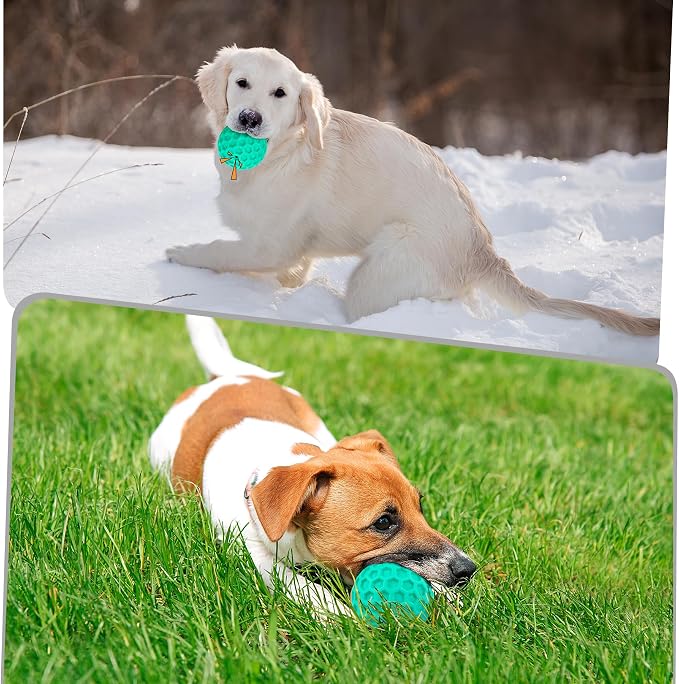Squeaky Dog Toys for Aggressive Chewers, Indestructible Dog Balls for Aggressive Chewers, Blue Green Squeaky Balls for Dogs