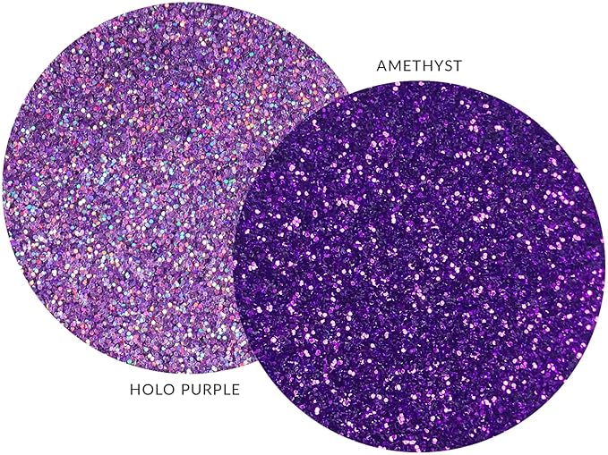 MARBLERS Twinkle Face & Body Glitter Duo [Holo Purple & Amethyst] 0.36oz (10g) | Non-Toxic | Cruelty-Free | Eyeshadow, Nail Polish, Nail Art | Festival, Rave & Party Makeup | Nail Art | Gel Nail