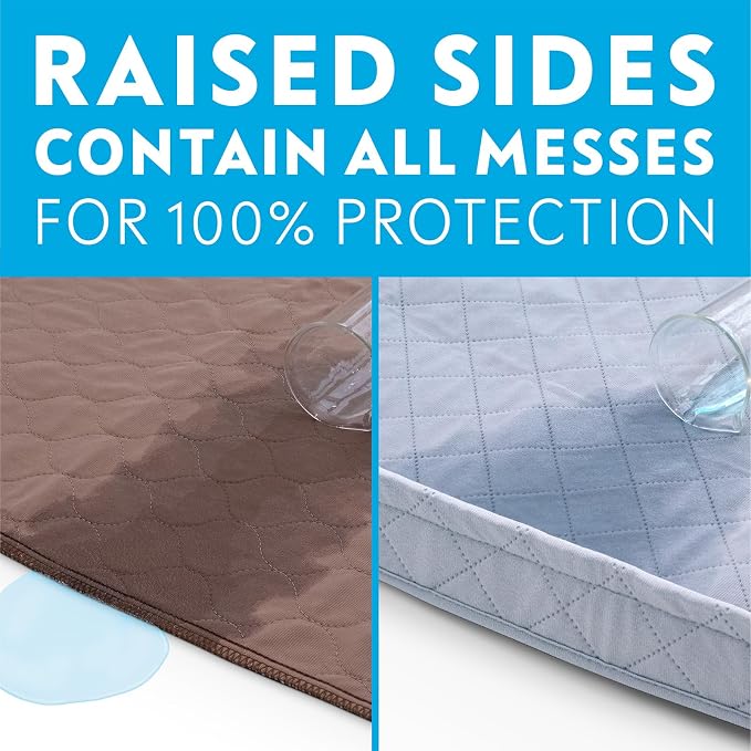 Paw Inspired Critter Box Reusable Dog Pad, Raised Sides, 32x32 Inch Size | Large Washable Puppy Pad for Potty Training, Whelping, or Litter Box Mat, Pee Pad, Soft Raised Edges to Prevent Leaks