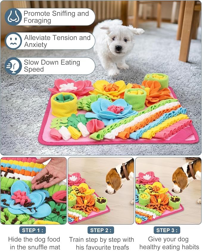 Snuffle Mat for Dogs, 15.4-Inch Felt Wool for Small/Medium Pets