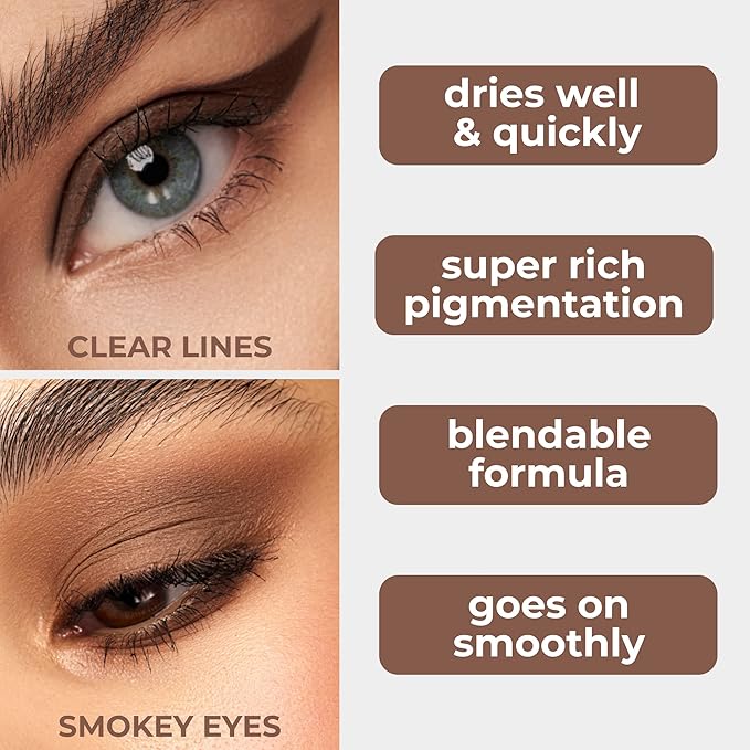 Lamel Matte Liquid Eyeshadow - Long Lasting Waterproof Eye Tint - Quick-Drying, Hypoallergenic Eye Makeup - Creamy & Smooth Formula - Brown Matte Cream Eyeshadow - Maad Eyes, №401, 5.2ml / 0.17oz