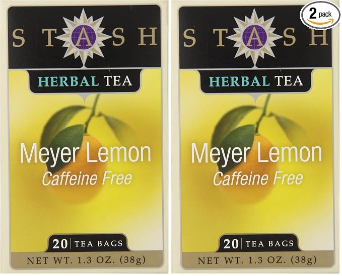 Stash Tea Meyer Lemon Herbal Tea 20 Count (Pack of 2)