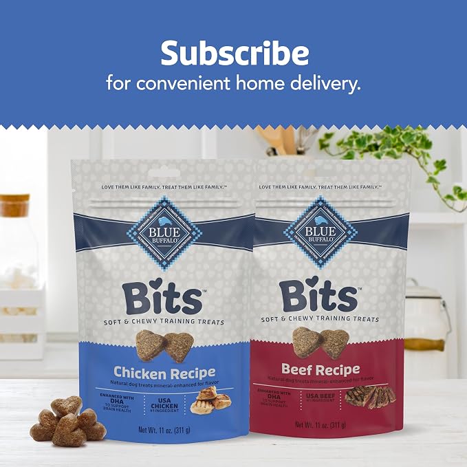 Blue Buffalo Bits Variety Pack Training Treats, 19 oz, 2 ct | Chicken & Beef Recipes, DHA for Cognitive Development, No Chicken By-Product, Corn, Wheat, or Soy