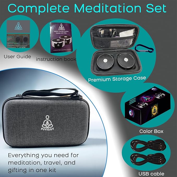 Sound Frequency Instruments, Meditation Tone TWS Machine- Solfeggio Bath Device for Yoga, Mindfulness, Singing Therapy System of Chakra Relaxation and Stress 5 Tones, 3 Timer Modes